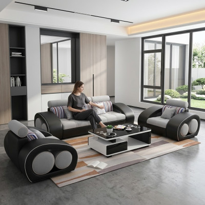 Ledersofa Couch Sofagarnitur Leder 311 Sitzer Garnitur Design Modern Sofa USB