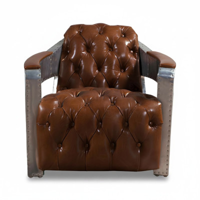 Sessel Aviator Chesterfield Shabby Vintage Stuhl Ledersessel Club Lounge Design
