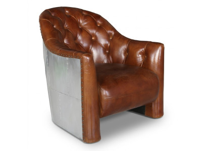 Aviator Chesterfield Vintage Lederstuhl Loungesessel Cocktailsessel vintage