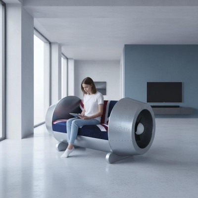 Aluminium Sofa Ledersofa Möbel Flugzeug Düse Antrieb Luxus Möbel Jack Union Neu