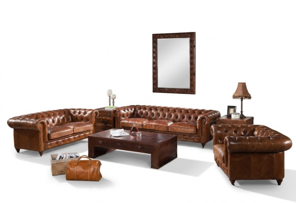 Sofagarnitur 3tlg. Garnitur Set Ledersofa Couch Wohnlandschaft Garnitur Sofa Neu