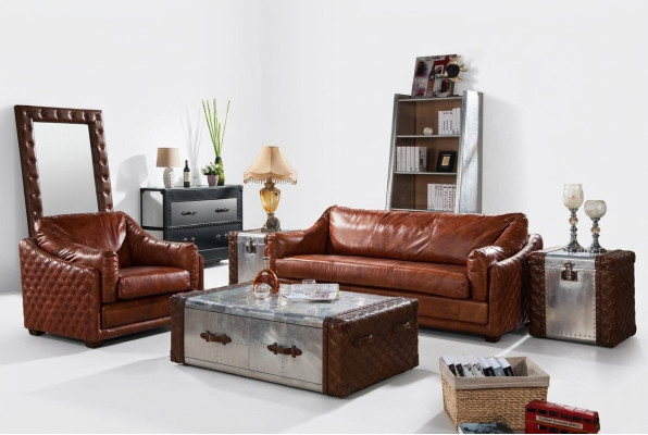 Chesterfield Sofa 3 Sitz Chesterfield Braun Vintage Leder Möbel Stil Dreisitzer