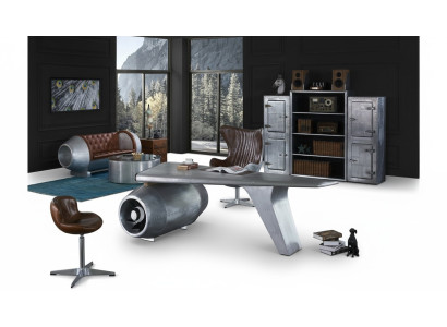 Flugzeug Flügel Schreibtisch Bürotisch Tisch Aviator Design Luxus Möbel