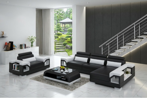 Wohnlandschaft Ecksofa L Form Sessel Set Garnitur Modern Sofa Leder Couch Neu