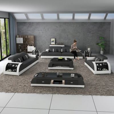Sofagarnitur 3 2 1 Sitzer Set Sofa Polster Couch Leder Relax Wohnzimmerset Neu