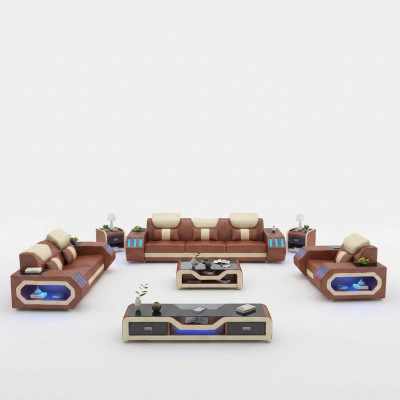 Sofagarnitur Set 3+2+1 Sitzer Couchtisch Sideboard Garnitur Design Moderne 5tlg.