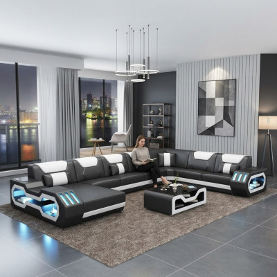 Ledersofa Ecksofa Garnitur Polster U Form Couch Sofa Design Eckgarnitur Sofas