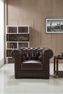 Chesterfield Sessel Fernseh Couch 1 Sitzer Sofa Leder Couchen Polster