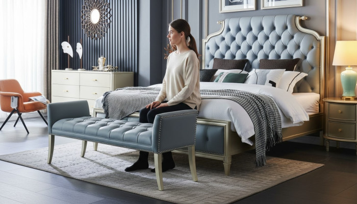 Ein hochwertiges Designer-Bett im Chesterfield-Stil für Ihr Schlafzimmer 