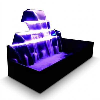 Pool Wasserfall Brunnen Edelstahl Wasserspiele Dekoration Anlage Schwimmbecken