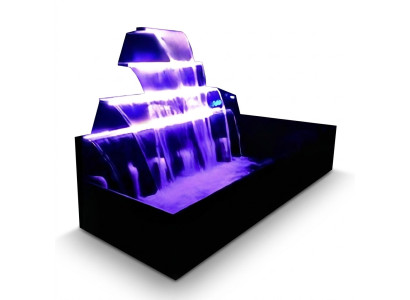 Pool Wasserfall Brunnen Edelstahl Wasserspiele Dekoration Anlage Schwimmbecken