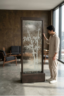 Moderne Trennwand Wasserwand Wände Dekorative Wasserfall Water Wall Led
