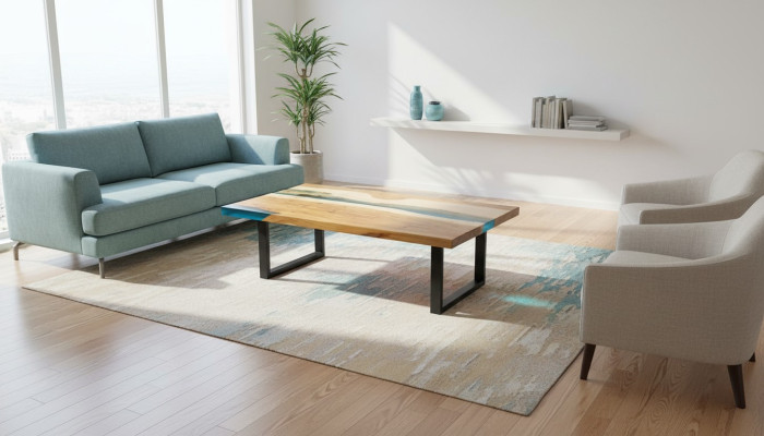 Couchtisch River Table Epoxidharz Massiv Tische 120x70 Flusstisch Echtes Holz