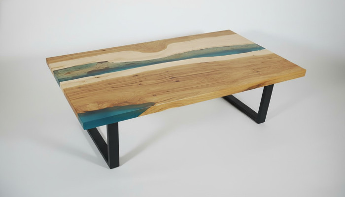 Couchtisch River Table Epoxidharz Massiv Tische 120x70 Flusstisch Echtes Holz