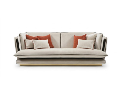 Designer 3 Sitzer Sofa Polstersofa mit Armlehne Couch Sofa Polster Sofas Couch
