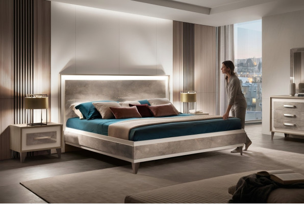Bett 2x Nachttisch 3tlg Schlafzimmer Set Möbel Modern Luxus Betten arredoclassic