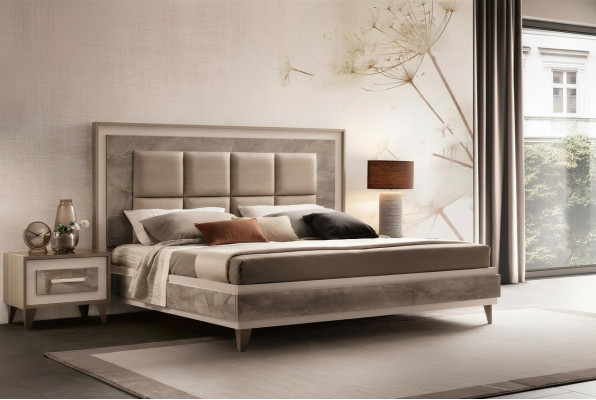 Schlafzimmer 3 tlg. Set Bett 2x Nachttisch Konsole Betten Hotel arredoclassic