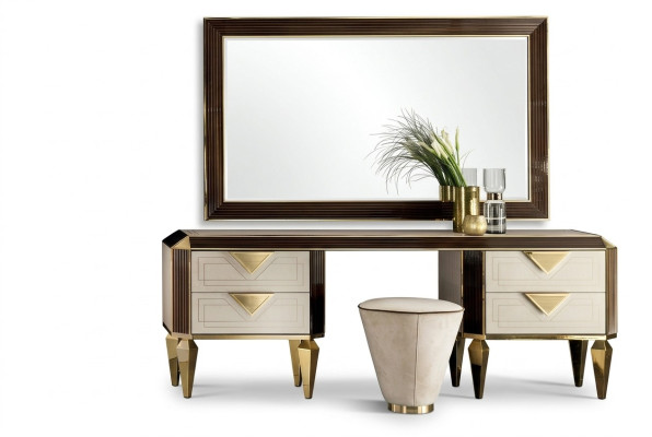Schminktisch Spiegel + Hocker Frisierkommode Frisiertisch Kosmetik arredoclassic