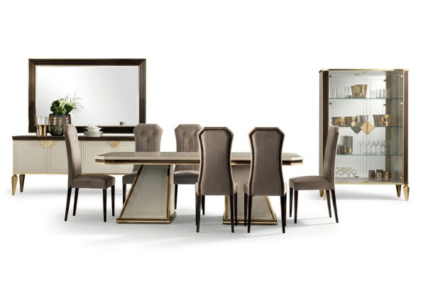Set 6x Designer Stuhl Set Esszimmer Lehn Polster Sitz Stühle Garnitur Komplett
