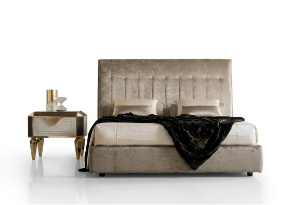 Bett 2x Nachttisch 3 tlg. Schlafzimmer Set Designer Luxus Betten Hotel Komplett
