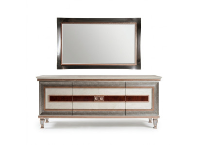 Kommode mit Spiegel Holz Möbel Anrichte Luxus Möbel 2tlg Garnitur arredoclassic