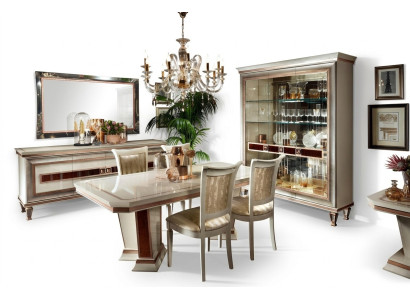 Esstisch 4x Stühle Vitrine Kommode 8tlg. Esszimmer Set Gruppe Garnitur Tisch Neu
