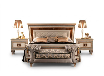 Designer Bett Betten Polsterbett 180x200 Ehebett Doppelbett arredoclassic Möbel