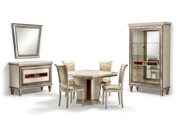 Esstisch 4x Stühle Kommode 8tlg. Esszimmer Set Gruppe Garnitur Tisch Sitzgruppe