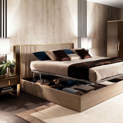 Designer Holz Bett Schlafzimmer Edles Polster Möbel Doppel Betten arredoclassic