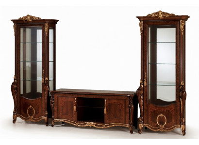 Wohnzimmermöbel Set Designer Wohnzimmer Sideboard 2x Vitrine 3tlg. Wohnwand Neu