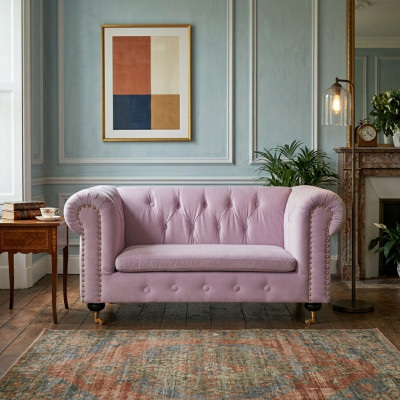 Pink Chesterfield Sofa Couch Polster Stoff Leder Couchen  Polster Garnitur Neu