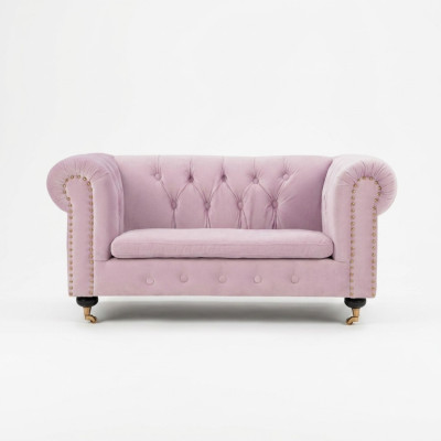 Pink Chesterfield Sofa Couch Polster Stoff Leder Couchen  Polster Garnitur Neu