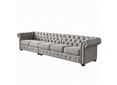 Chesterfield Wohnzimmer Polster Möbel Sofa Couch Fünfsitzer Textil