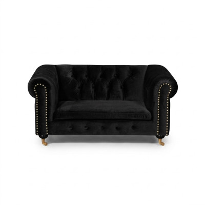 Chesterfield 2 Sitzer Klassische Luxus Barock Rokoko Sofa Textil Leder Couch
