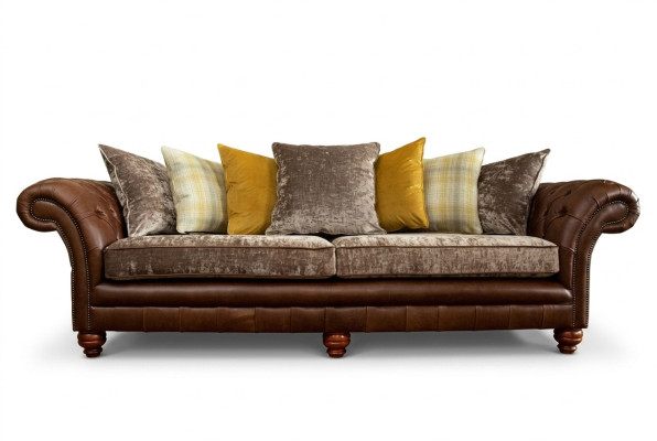 Klassische Luxus Barock Rokoko Sofa Couch Chesterfield Sofa Textil Leder Couch