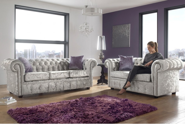 Sofagarnitur Chesterfield 3+2 Sitzers Klassische Barock Rokoko Sofa Textil Leder