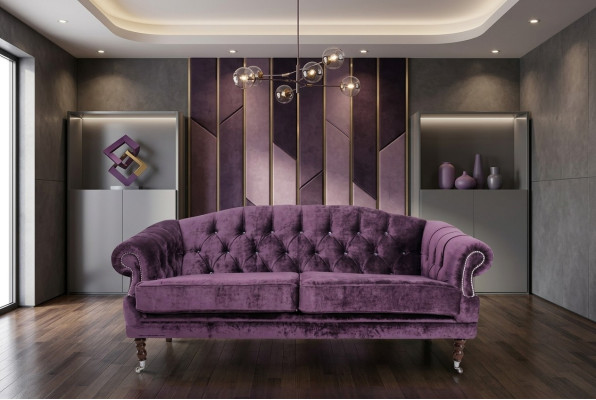Barock Rokoko Sofa Couch Textil Samt Chesterfield - Designer Couchen