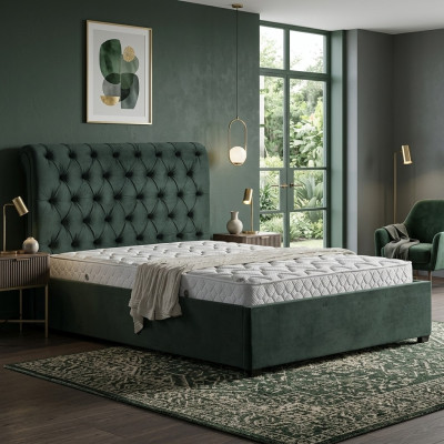 Modernes grünes Chesterfield Doppelbett Designer Luxus Betten