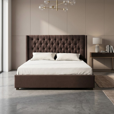 Schlafzimmer Bett 200x200cm Polster Betten Chesterfield Textil Stoff