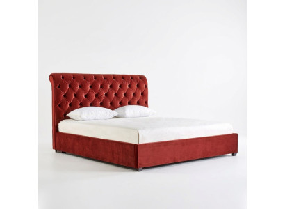 Royal-rotes Schlafzimmer Chesterfield Doppelbett Polsterbetten Luxus Design