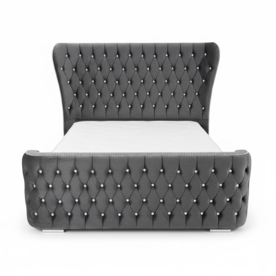 Chesterfield Hotel Doppel Leder Bett Schlafzimmer Polster Luxus Betten 200x200