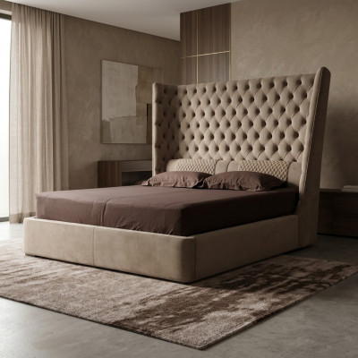 Englisches Großes Bett Chesterfield Doppelbett Designer Hotel Samt Möbel