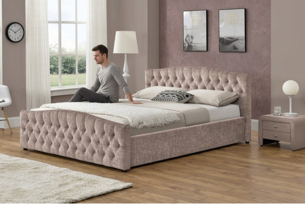 Gepolstertes Designer Bett Textil Leder Polster Betten 180x200cm Schlafzimmer