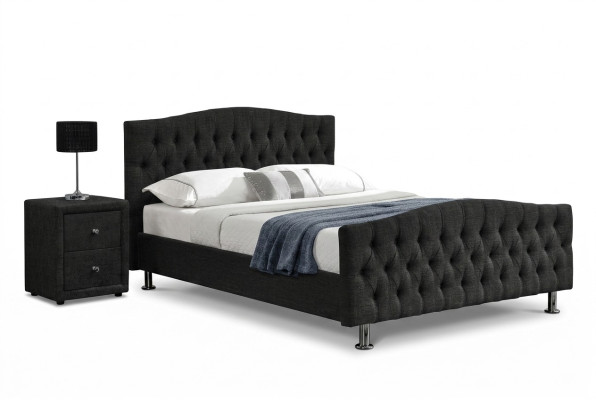 Schwarzes Chesterfield Bett Design Schlafzimmer Englisches Bett