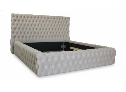 Elegantes Chesterfield Design Englisches Doppelbett in Beige - Betten mit zeitlosem Stil