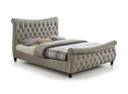 Schwarzes Chesterfield Hotel Doppelbett Schlafzimmer Polster Luxus Möbel