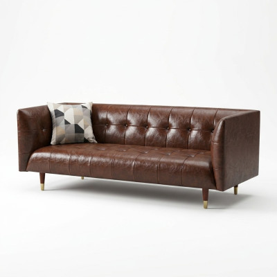 Brauner Chesterfield Luxus 3-Sitzer Leder Wohnzimmer Sofa