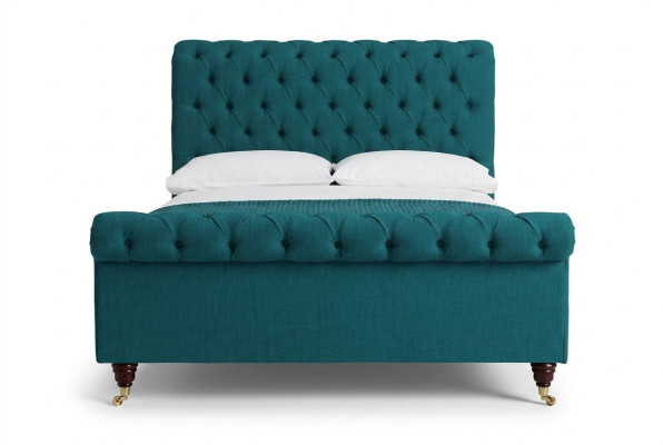 Türkis Chesterfield Doppelbett Designer Schlafzimmer Polsterbetten