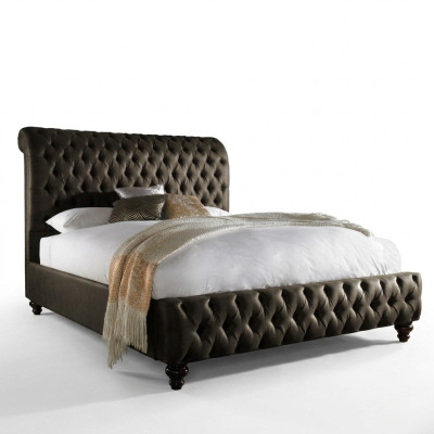Chesterfield Textil Bett Schlafzimmer Betten Doppel Polster 140/160/180/200 cm