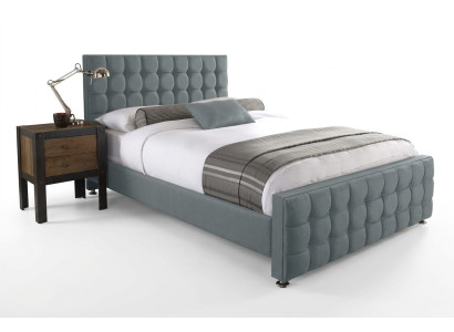 Chesterfield graues Doppelbett Designer Luxus Schlafzimmer Betten Edle Ausstattung